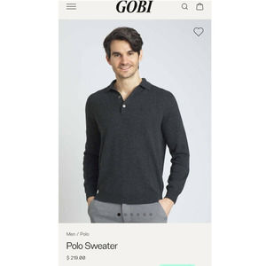 Gobi Cashmere Men Sweater Olive color Size L